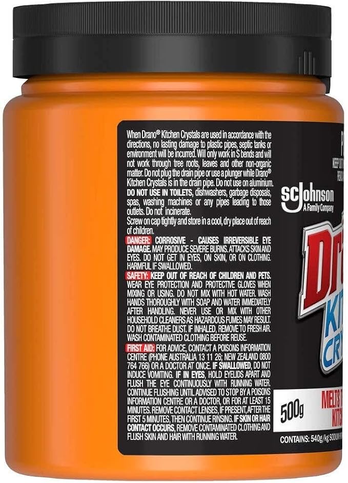 Drano Kitchen Crystals Tub 500g