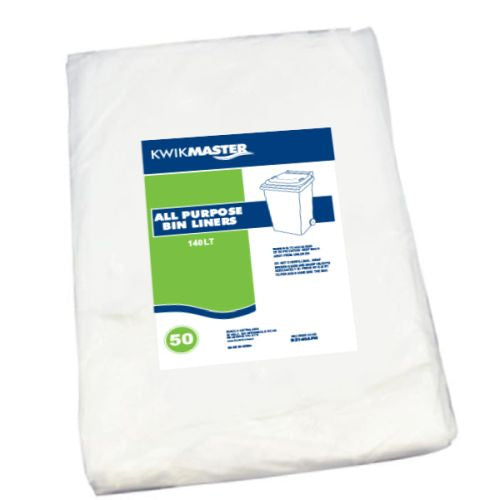 Kwikmaster Bin Liner All Purpose Flat Pack Natural 120-140L