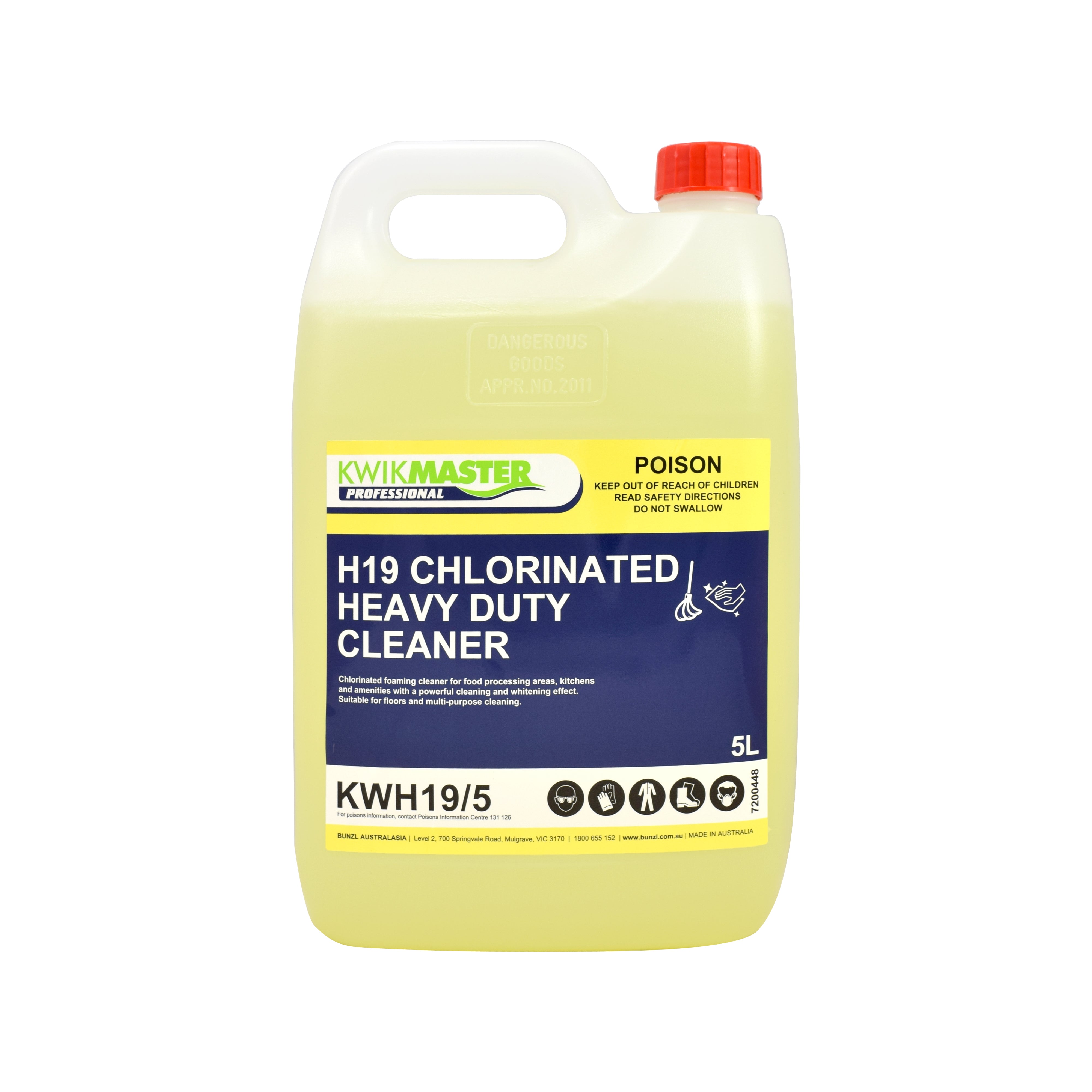 Kwikmaster H19 Chlorinated Heavy Duty Cleaner 5L - CT/3