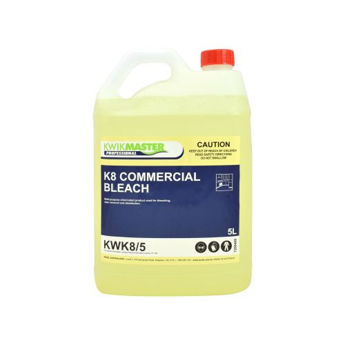 Kwikmaster K8 Commercial Bleach 4% 5L - Each