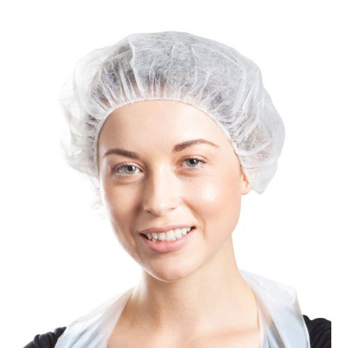 Allcare Bouffant/Beret Cap Round White 21" - CT/1000