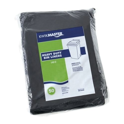 Kwikmaster Bin Liner Heavy Duty Flat Pack 120-140L
