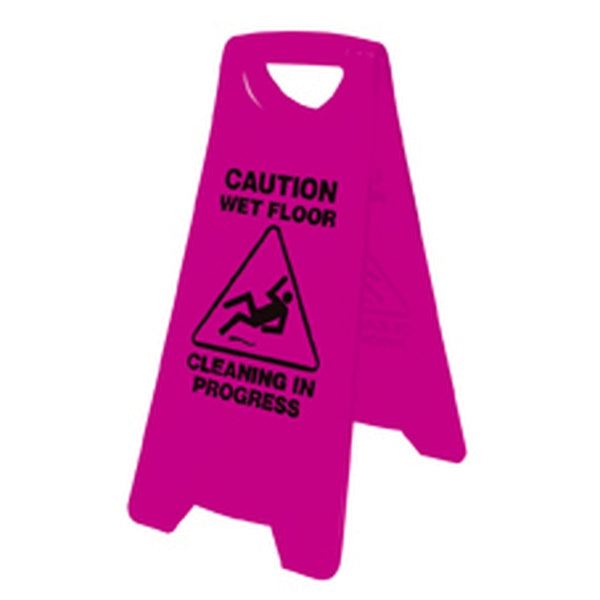 A-Frame Caution Wet Floor Sign Pink