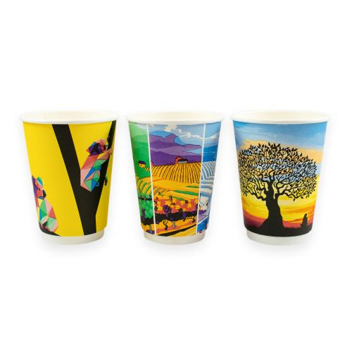 12oz Double Wall Hot Coffee Cup Sustain OzHarvest Aqueous