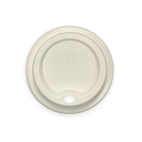 Hot Cup Lid Pulp White 12/16/8oz Wide
