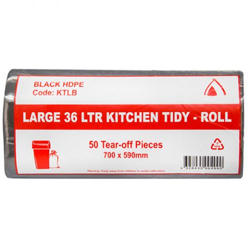 Black Kitchen Tidy Bag Lrg 36L CT 1