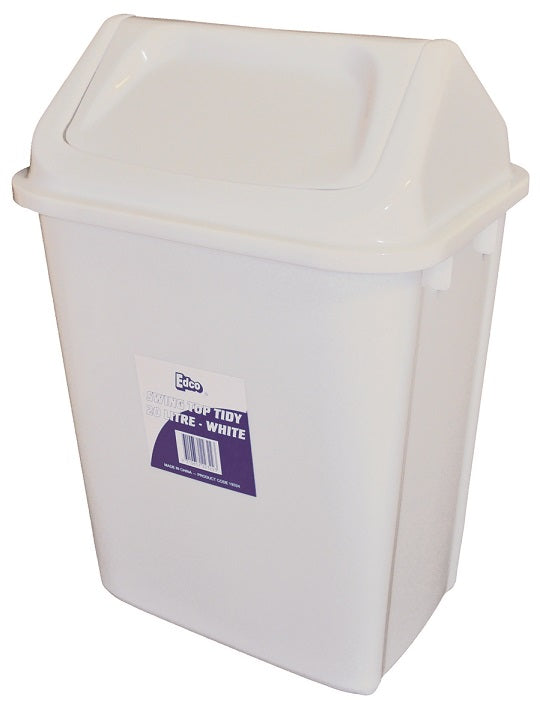 EDCO Swing Top Tidy Bins White 10 Litre