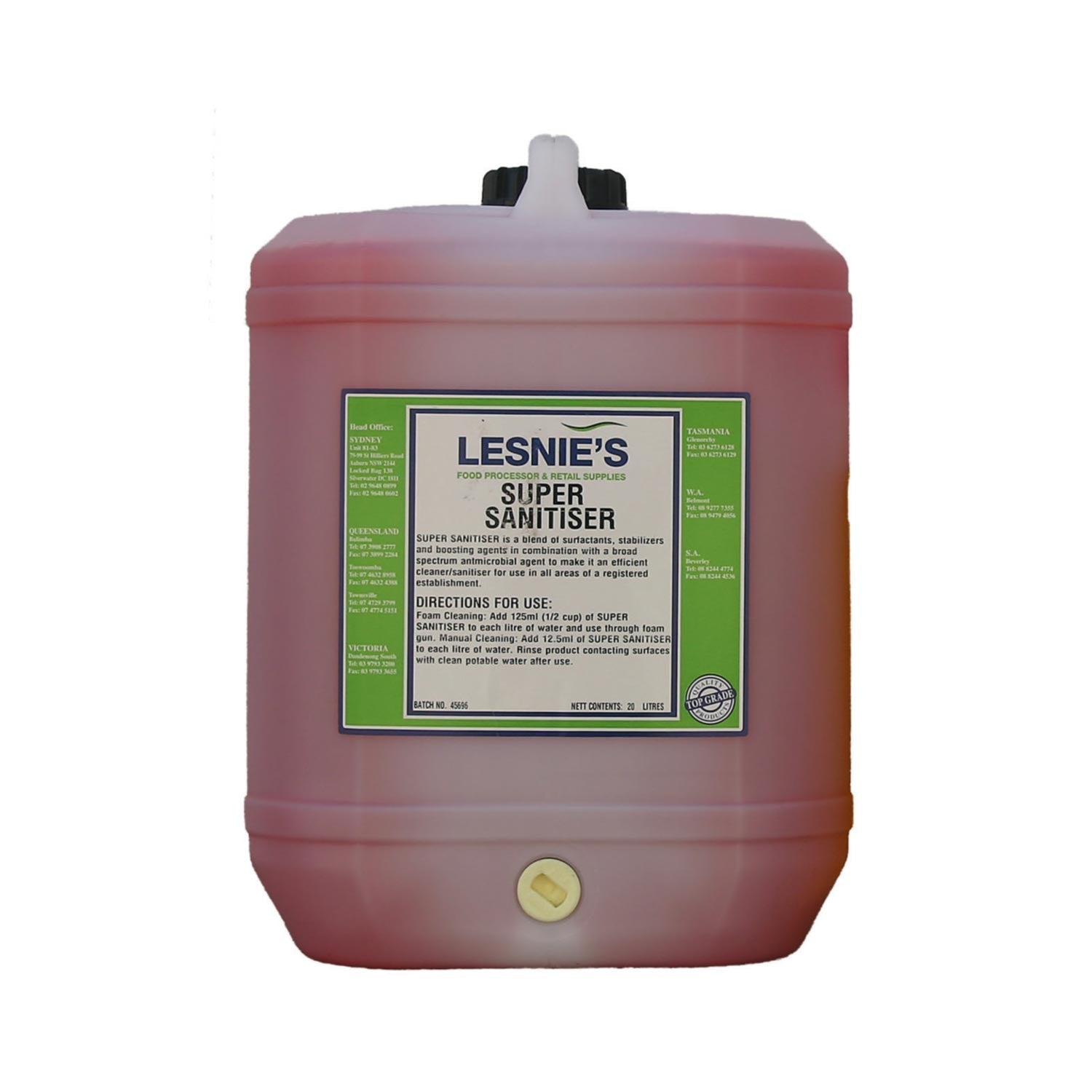 Lesnies Detergent Foam Cleaning Super Sanitiser 20 Litre DR/1