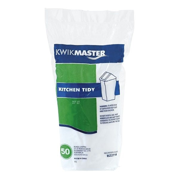 Bin Liner Kitchen Tidy Roll White 27L