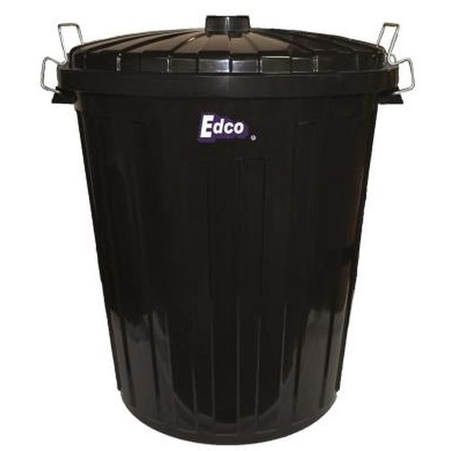Garbage Bin Plastic With Lid Black 73L