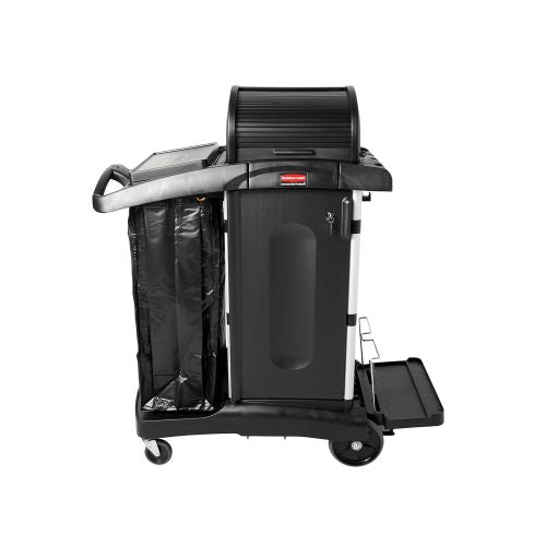 Janitorial Cleaning Cart with Doors & Hood High Security