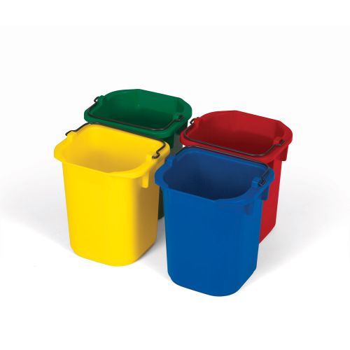 Rubbermaid 4Pk of 4.7L Disinfecting Pails ? Blue, Red, Yellow, Green