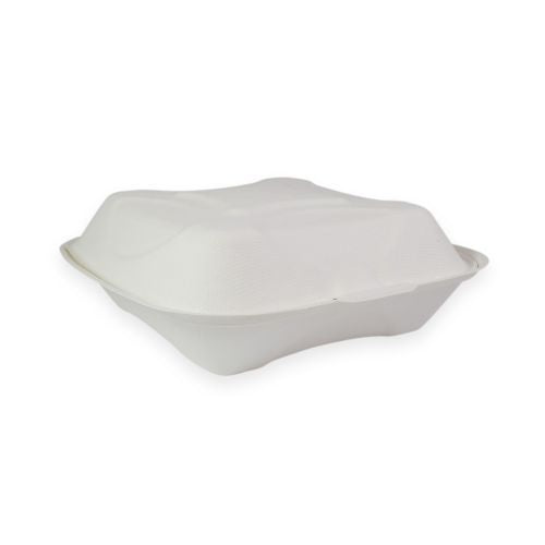Sustain Sugarcane Clamshell 3-Compartment White 9x9inch