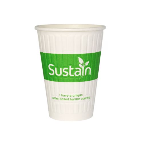 Aqueous Double Wall Hot Cup Embossed 12oz 90mm